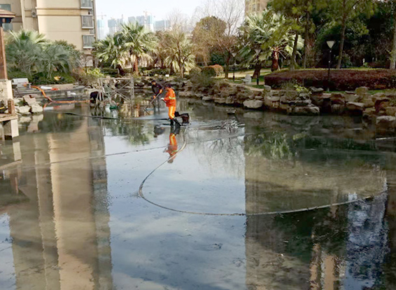 建始景观池淤泥清理